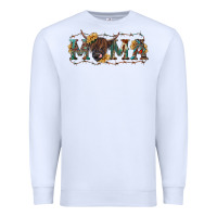 White Mama with highland cow Premium Sweatshirt - RanaPortraitStore