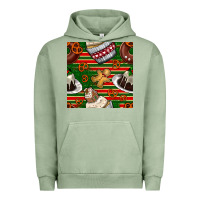 Pigment Oil Green christmas cake seamless pattern Urban Hoodie - BundleAndBundleShop