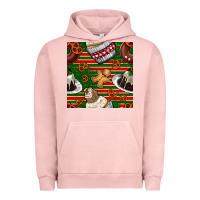 Pigment Salmon christmas cake seamless pattern Urban Hoodie - BundleAndBundleShop