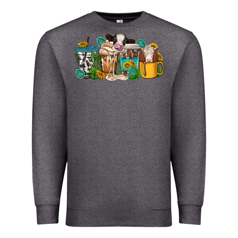 Western Cow Coffee Cup Premium Sweatshirt by texasbilliewilder | Teevron