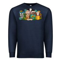 Navy western cow coffee cup Premium Sweatshirt - texasbilliewilder