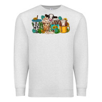 Oatmeal Heather western cow coffee cup Premium Sweatshirt - texasbilliewilder