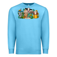 Ocean Blue western cow coffee cup Premium Sweatshirt - texasbilliewilder