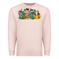 Pale Pink western cow coffee cup Premium Sweatshirt - texasbilliewilder