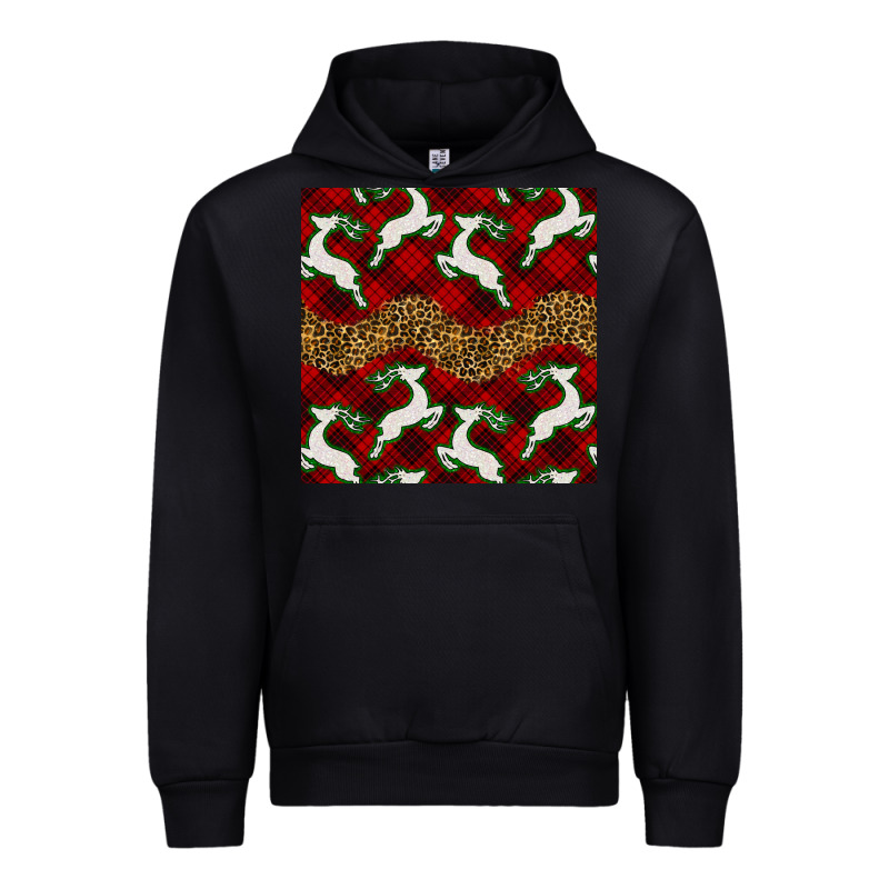 Christmas Deer And Plaid Seamless Pattern Urban Hoodie by BundleAndBundleShop | Teevron