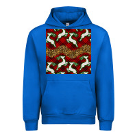Cobalt christmas deer and plaid seamless pattern Urban Hoodie - BundleAndBundleShop