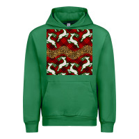 Emerald christmas deer and plaid seamless pattern Urban Hoodie - BundleAndBundleShop