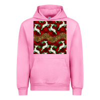Fuchsia Pink christmas deer and plaid seamless pattern Urban Hoodie - BundleAndBundleShop