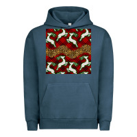 Pigment Midnight Navy christmas deer and plaid seamless pattern Urban Hoodie - BundleAndBundleShop