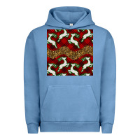 Pigment Pebble Blue christmas deer and plaid seamless pattern Urban Hoodie - BundleAndBundleShop