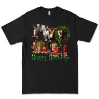 Black happy holidays mustang horse Premium Tee - LillyAllenDesigns
