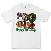 White happy holidays mustang horse Premium Tee - LillyAllenDesigns