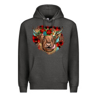 Charcoal Heather christmas cow gemstone Premium Hoodie - JahusDesignShop