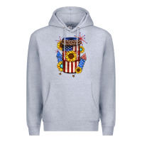 Heather Grey 4th of july coffee cup Premium Hoodie - JahusDesignShop