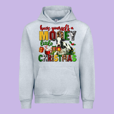 Have Yourself A Mooey Little Christmas Urban Hoodie Designed By Adodesignshop