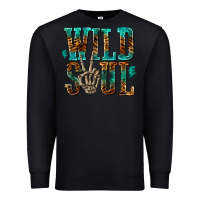 Black wild soul with skeleton hand Premium Sweatshirt - texasbilliewilder