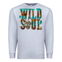 Heather Grey wild soul with skeleton hand Premium Sweatshirt - texasbilliewilder