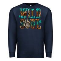Navy wild soul with skeleton hand Premium Sweatshirt - texasbilliewilder