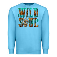 Ocean Blue wild soul with skeleton hand Premium Sweatshirt - texasbilliewilder