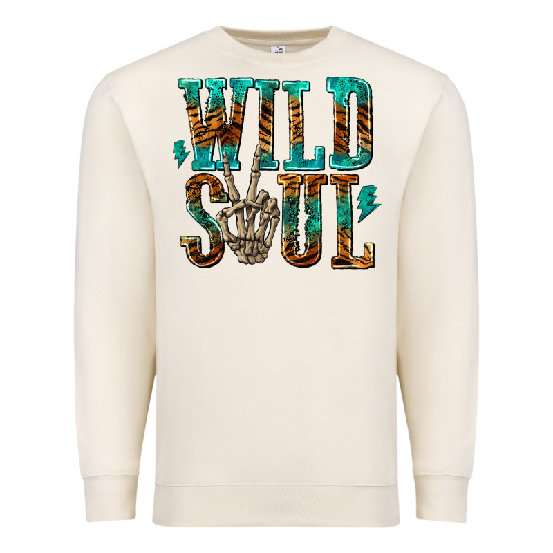 Wild Soul With Skeleton Hand Premium Sweatshirt by texasbilliewilder | Teevron