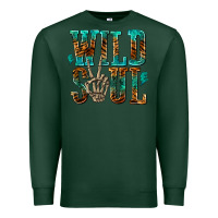 Sports Green wild soul with skeleton hand Premium Sweatshirt - texasbilliewilder