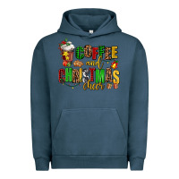 Pigment Midnight Navy coffee and christmas cheer Urban Hoodie - AdoDesignShop
