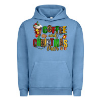 Pigment Pebble Blue coffee and christmas cheer Urban Hoodie - AdoDesignShop