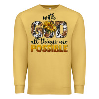 Antique Gold with god al things ara possible Premium Sweatshirt - texasbilliewilder