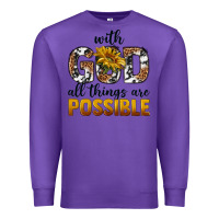 Purple with god al things ara possible Premium Sweatshirt - texasbilliewilder