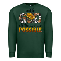 Sports Green with god al things ara possible Premium Sweatshirt - texasbilliewilder