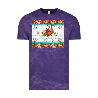 Cloud Purple flamingo with tropical flowers Vintage Tee - Artiststas