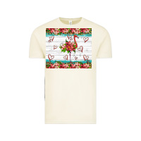 Vintage Arctic flamingo with tropical flowers Vintage Tee - Artiststas
