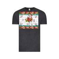 Vintage Black flamingo with tropical flowers Vintage Tee - Artiststas