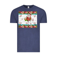 Vintage Denim flamingo with tropical flowers Vintage Tee - Artiststas