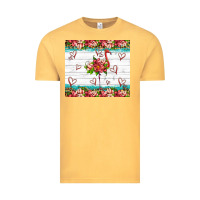 Vintage Mustard flamingo with tropical flowers Vintage Tee - Artiststas