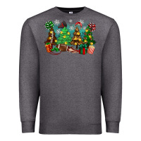 Charcoal Heather christmas trees with football Premium Sweatshirt - Zillion Design Studio