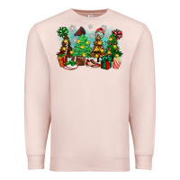 Pale Pink christmas trees with football Premium Sweatshirt - Zillion Design Studio