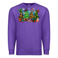 Purple christmas trees with football Premium Sweatshirt - Zillion Design Studio