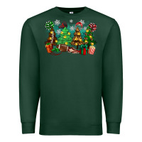 Sports Green christmas trees with football Premium Sweatshirt - Zillion Design Studio