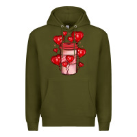 Army Green valentines day coffee Premium Hoodie - JahusDesignShop