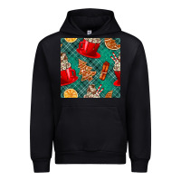 Black christmas hot chocolate and cookie seamless pattern Urban Hoodie - BundleAndBundleShop