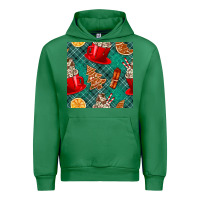 Emerald christmas hot chocolate and cookie seamless pattern Urban Hoodie - BundleAndBundleShop