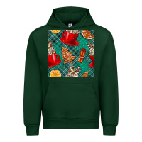 Forest Green christmas hot chocolate and cookie seamless pattern Urban Hoodie - BundleAndBundleShop