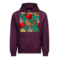 Mauve Wine christmas hot chocolate and cookie seamless pattern Urban Hoodie - BundleAndBundleShop