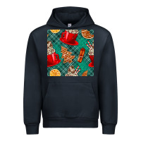 Navy christmas hot chocolate and cookie seamless pattern Urban Hoodie - BundleAndBundleShop