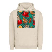 Pigment French Oak christmas hot chocolate and cookie seamless pattern Urban Hoodie - BundleAndBundleShop