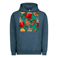 Pigment Midnight Navy christmas hot chocolate and cookie seamless pattern Urban Hoodie - BundleAndBundleShop