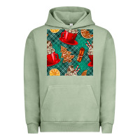 Pigment Oil Green christmas hot chocolate and cookie seamless pattern Urban Hoodie - BundleAndBundleShop