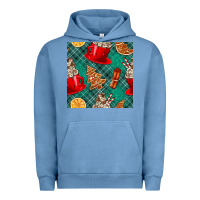 Pigment Pebble Blue christmas hot chocolate and cookie seamless pattern Urban Hoodie - BundleAndBundleShop
