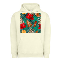 Pigment Pistachio christmas hot chocolate and cookie seamless pattern Urban Hoodie - BundleAndBundleShop